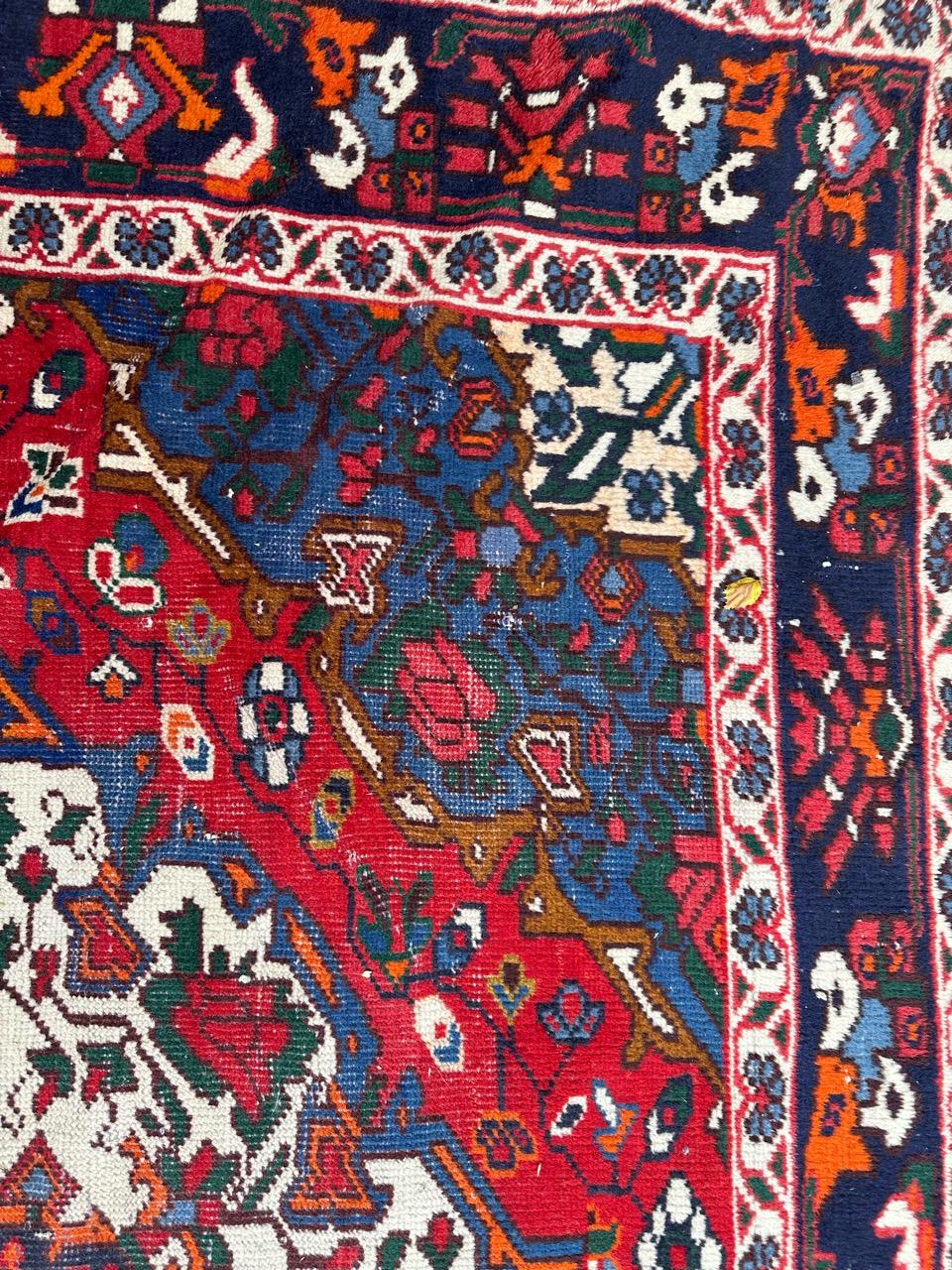 Nice vintage distressed Bakhtiar rug For Sale 4
