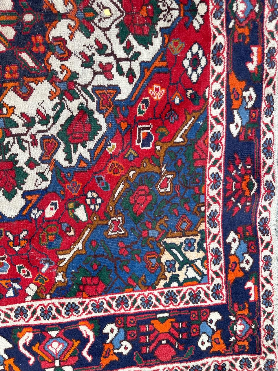 Nice vintage distressed Bakhtiar rug For Sale 5