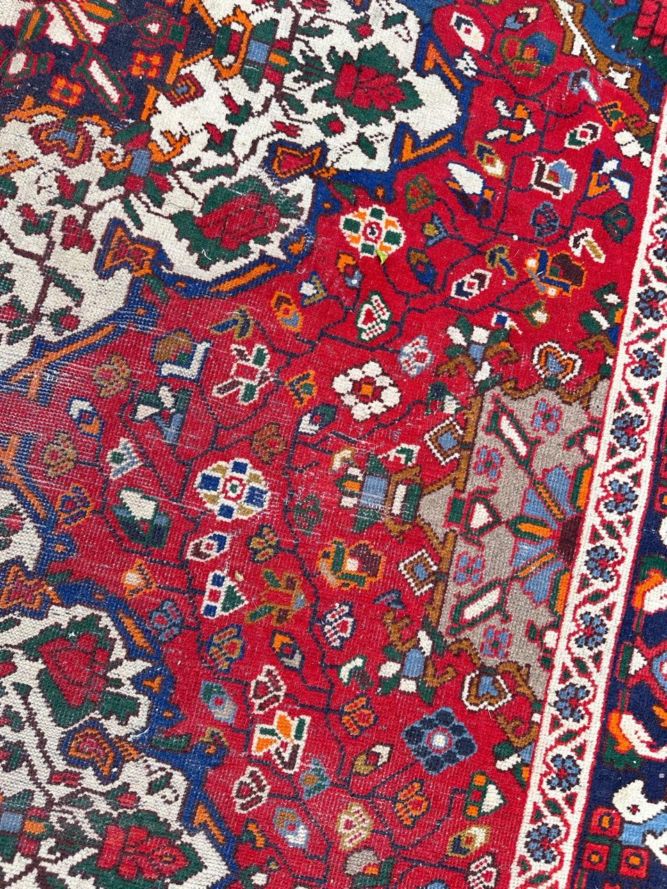 Nice vintage distressed Bakhtiar rug For Sale 6