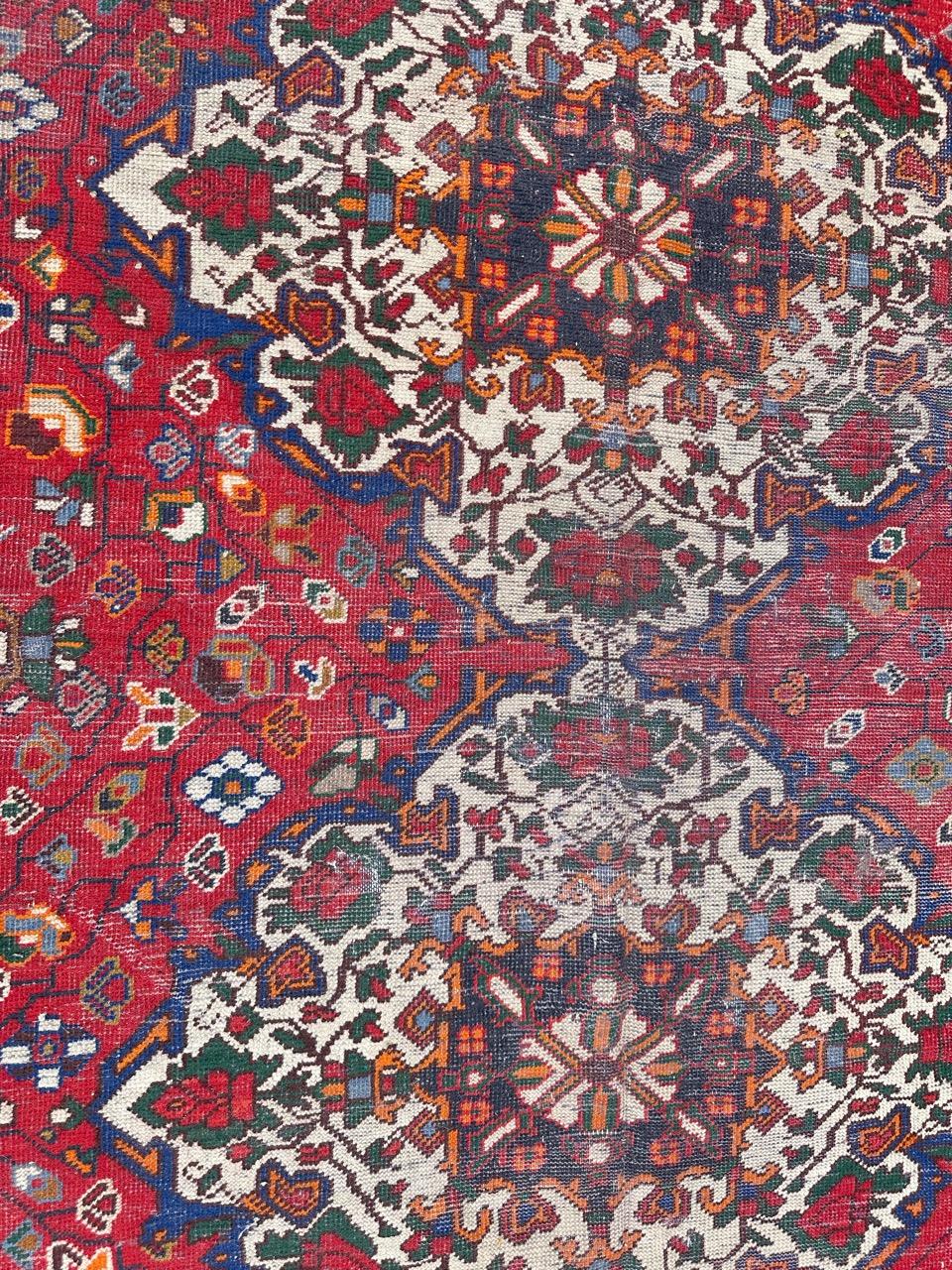 Nice vintage distressed Bakhtiar rug For Sale 7