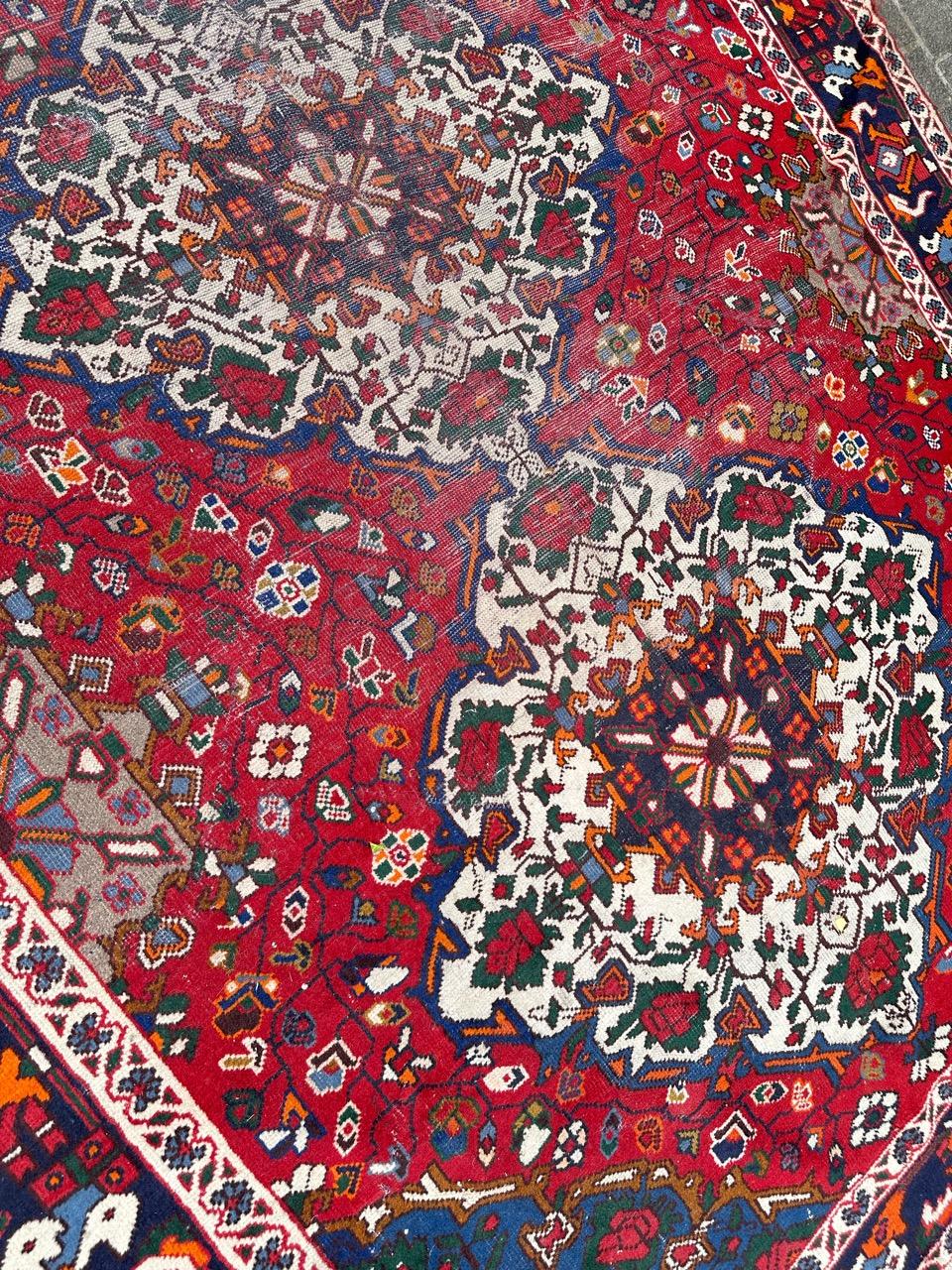 Nice vintage distressed Bakhtiar rug For Sale 10