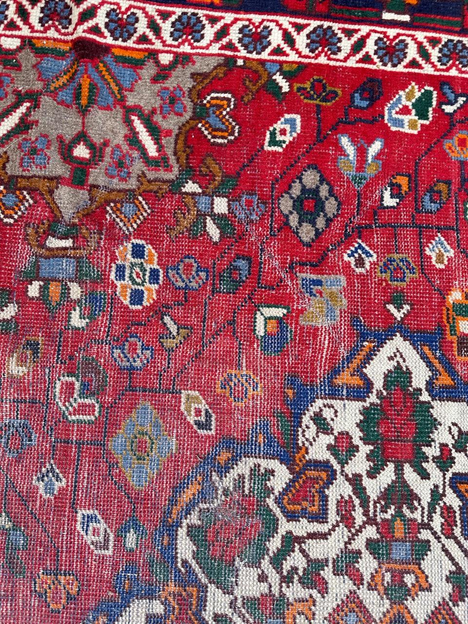 20th Century Nice vintage distressed Bakhtiar rug For Sale
