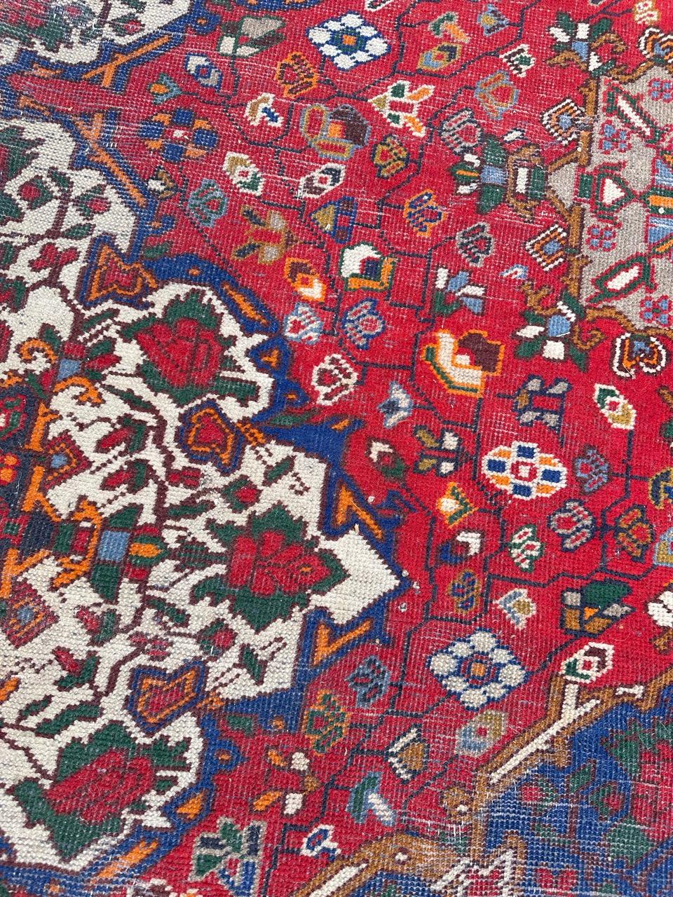 Nice vintage distressed Bakhtiar rug For Sale 1