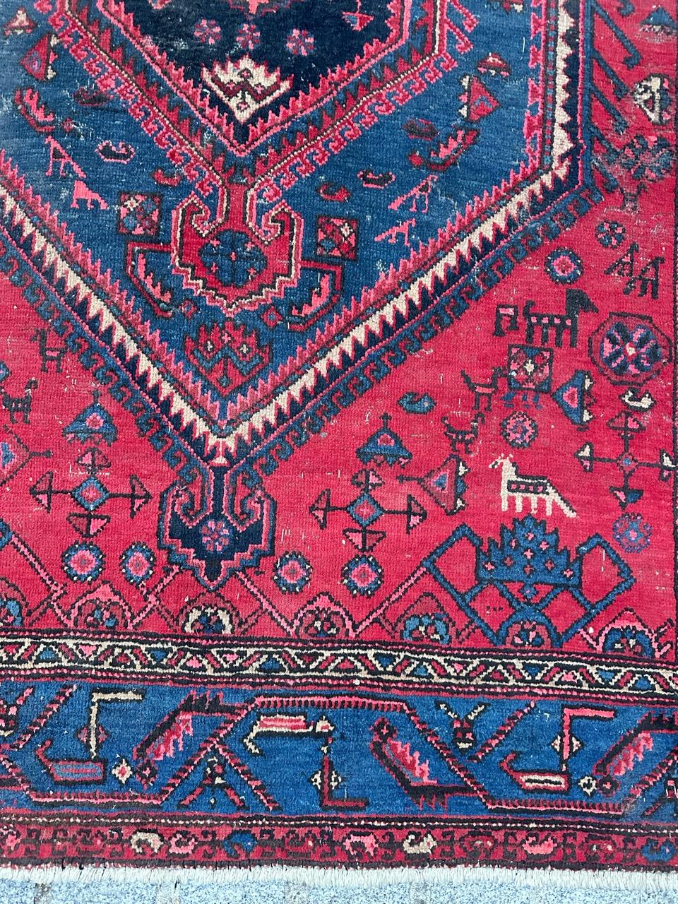 Bobyrug’s Nice vintage distressed Hamadan rug  For Sale 2