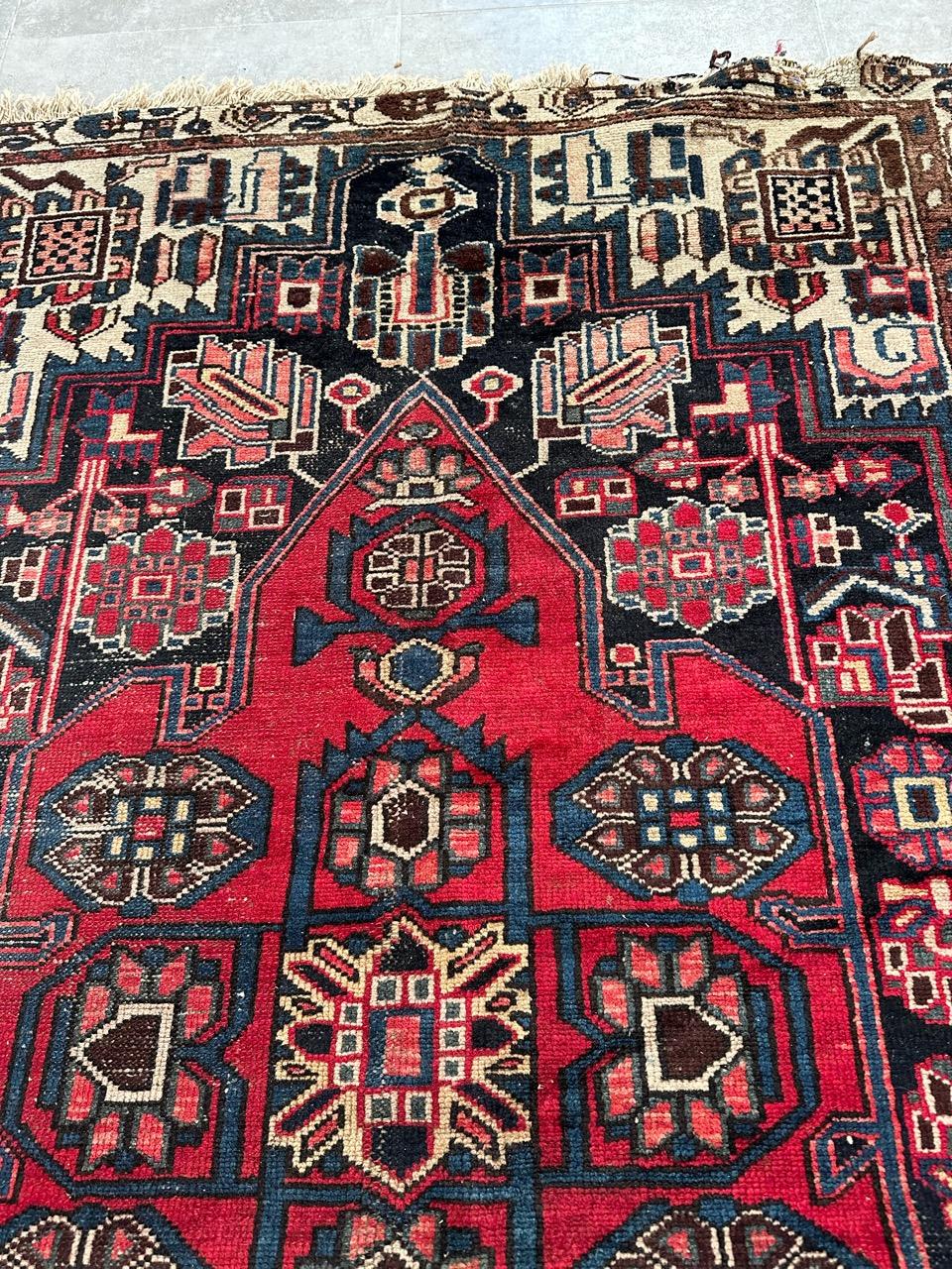 Bobyrug’s Nice vintage distressed Hamadan rug For Sale 2