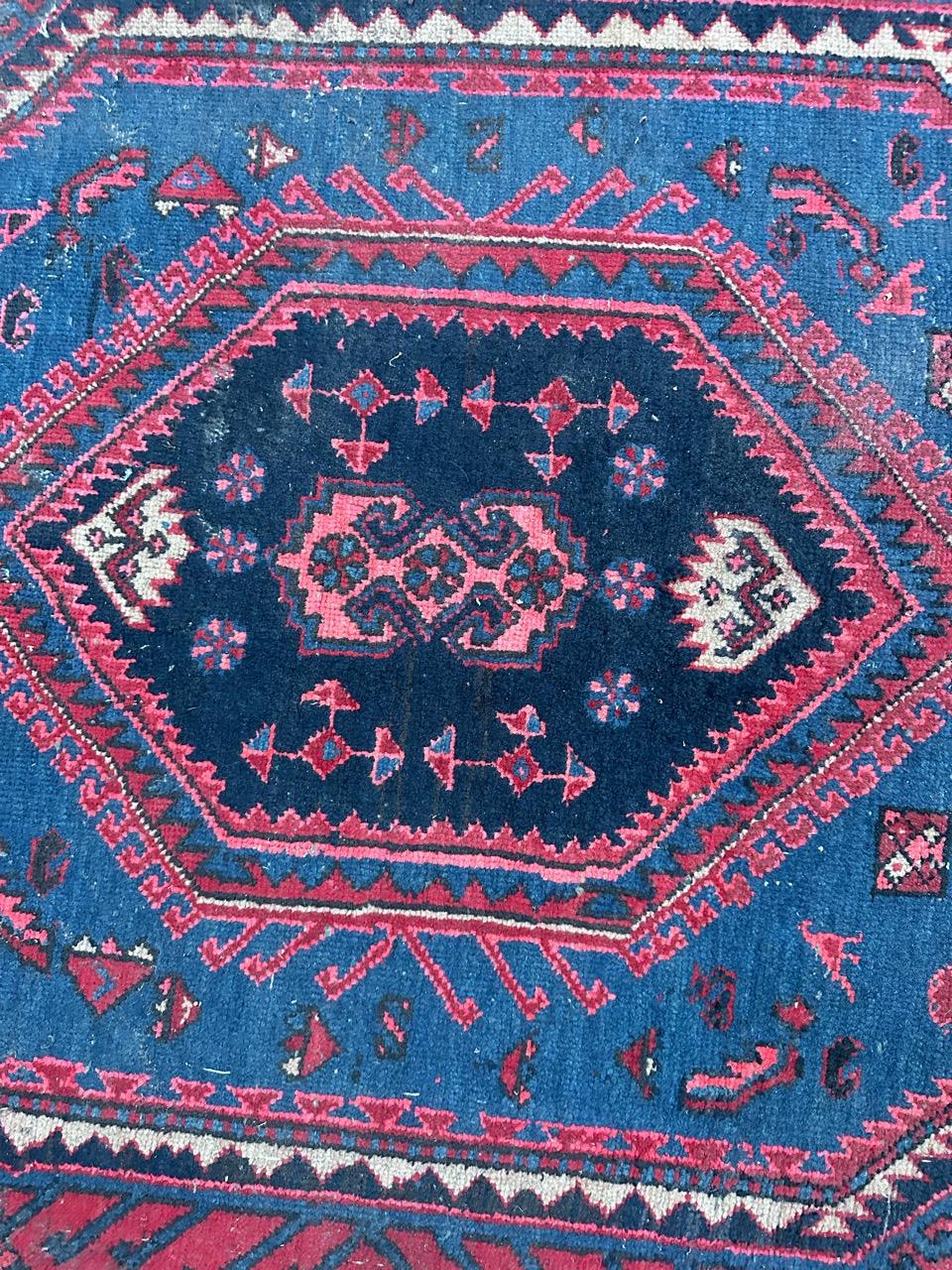 Bobyrug’s Nice vintage distressed Hamadan rug  For Sale 4