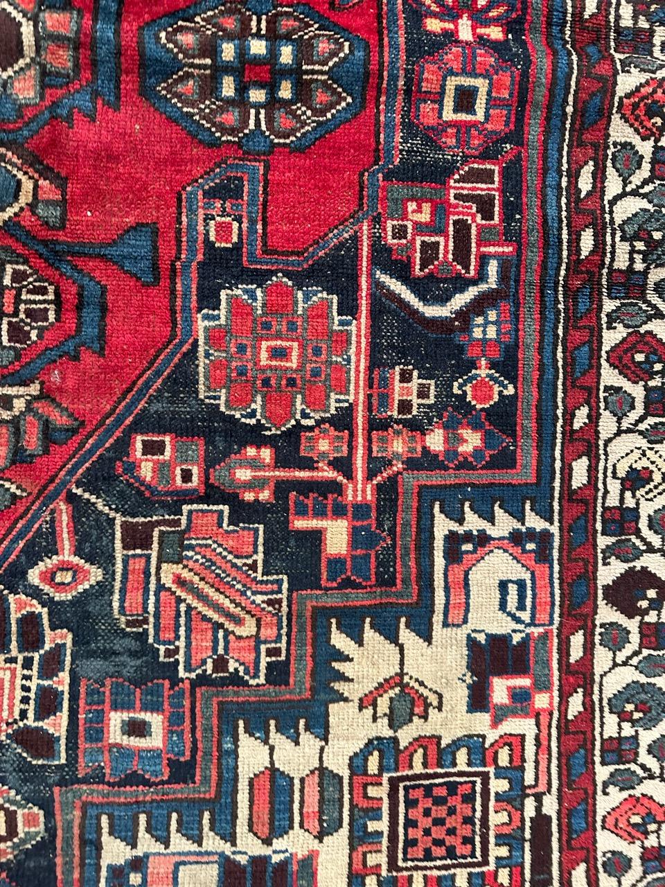 Bobyrug’s Nice vintage distressed Hamadan rug For Sale 5