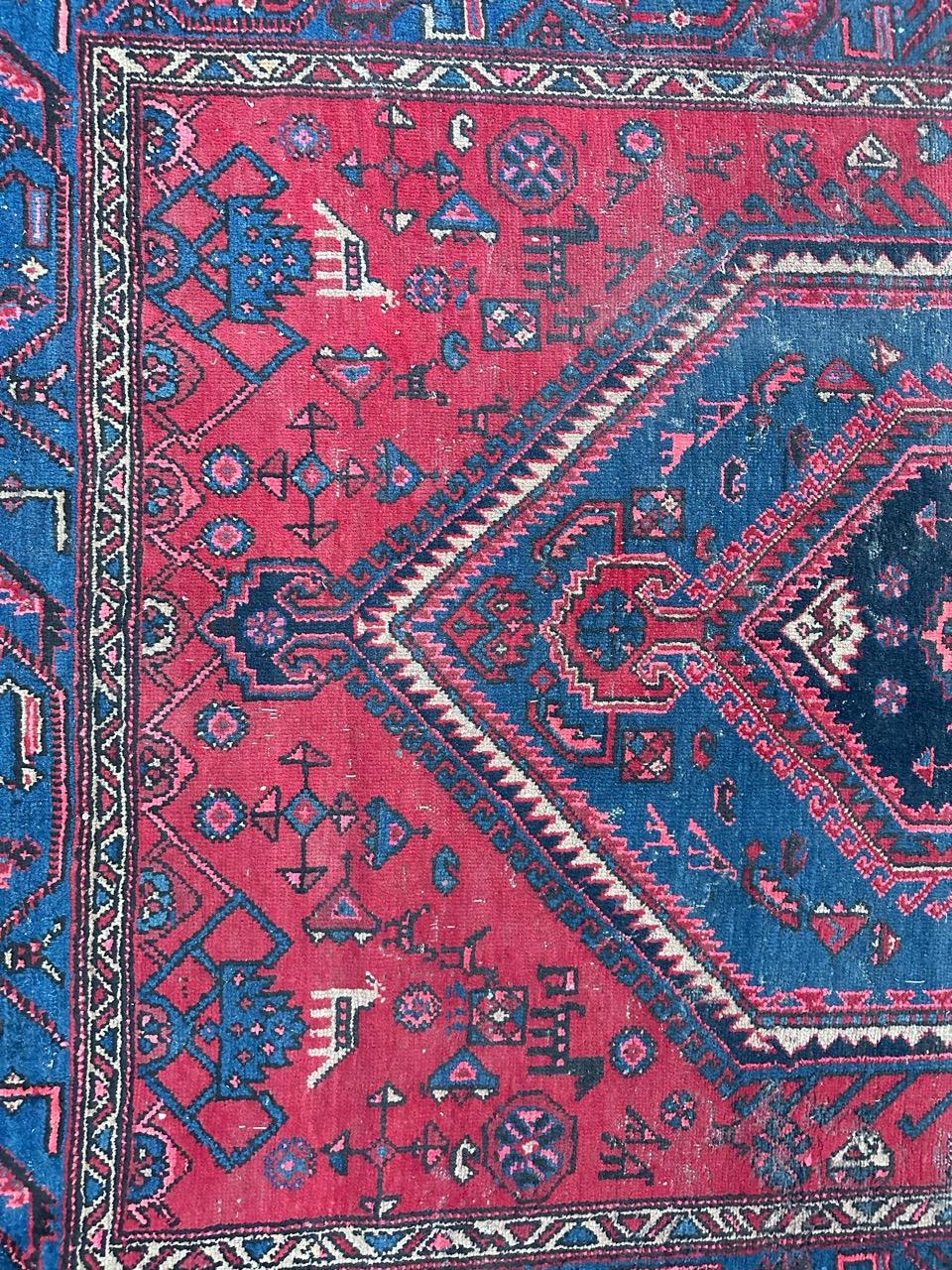Bobyrug’s Nice vintage distressed Hamadan rug  For Sale 6