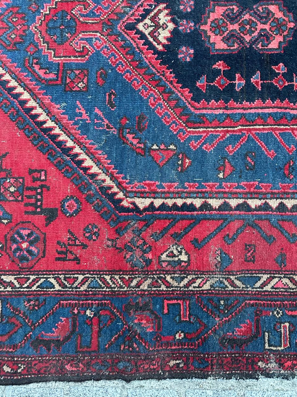 Bobyrug’s Nice vintage distressed Hamadan rug  For Sale 8