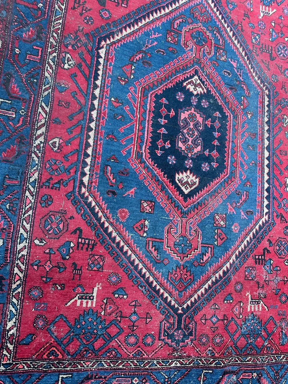 Bobyrug’s Nice vintage distressed Hamadan rug  For Sale 10