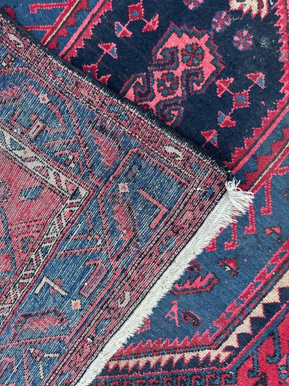 Bobyrug’s Nice vintage distressed Hamadan rug  For Sale 11