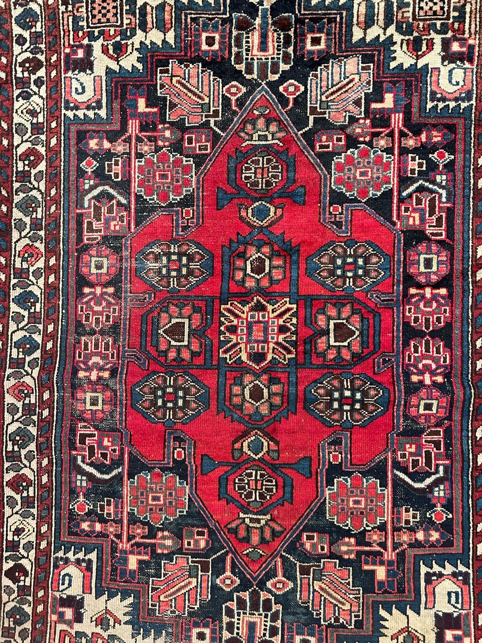 Asiatico Bobyrug's Simpatico tappeto Hamadan vintage con segni di distorsione in vendita