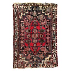 Bobyrug’s Nice Retro distressed Hamadan rug