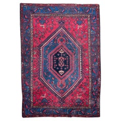 Bobyrug’s Nice Vintage distressed Hamadan rug 