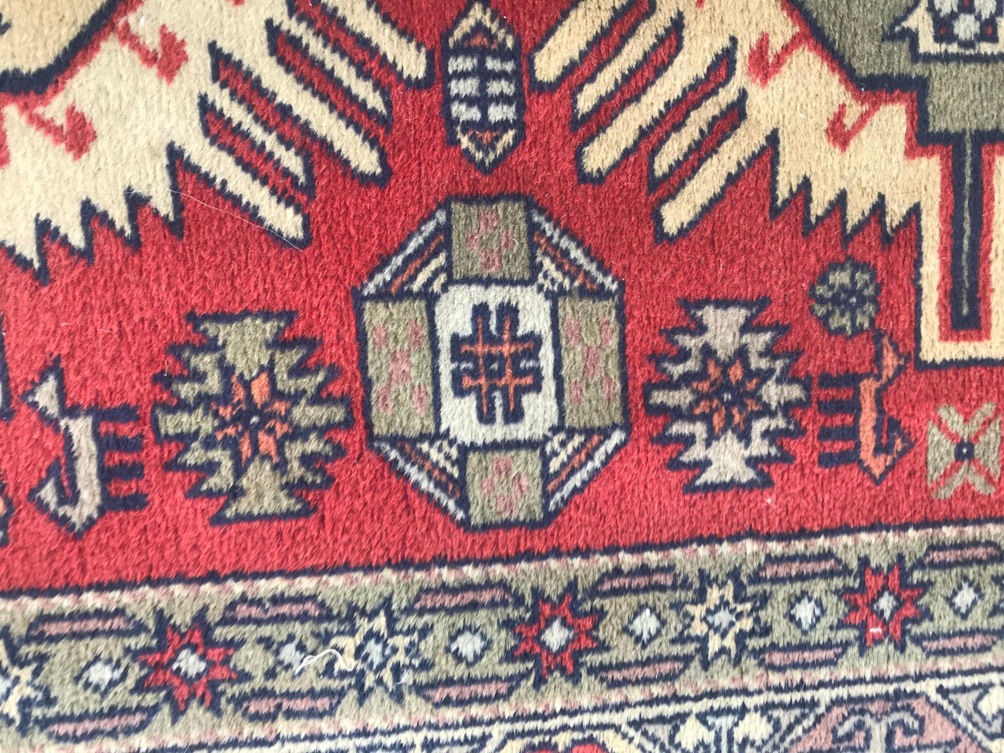 Hand-Knotted Nice Vintage Fine Caucasian Shirvan Rug For Sale