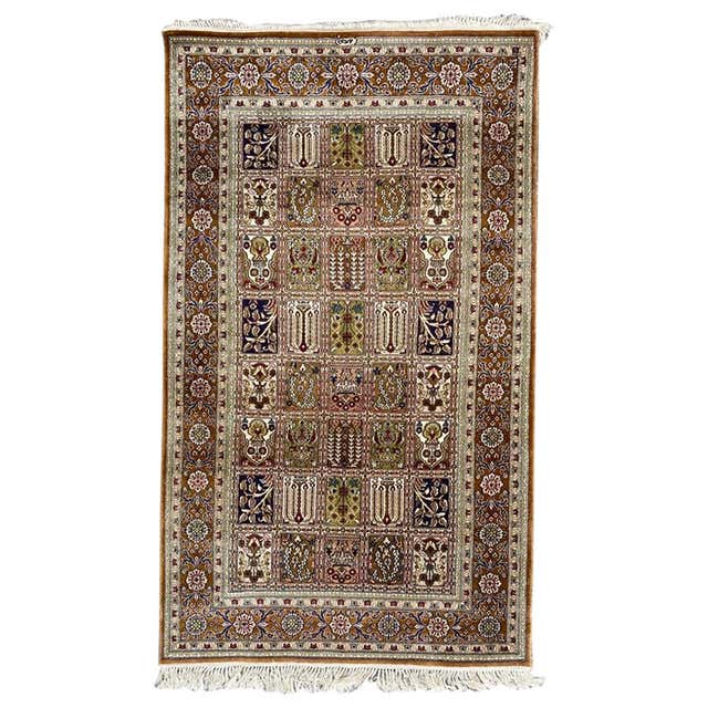 Turkish Miniature Silk Hereke Rug Framed and Signed For Sale at 1stDibs ...