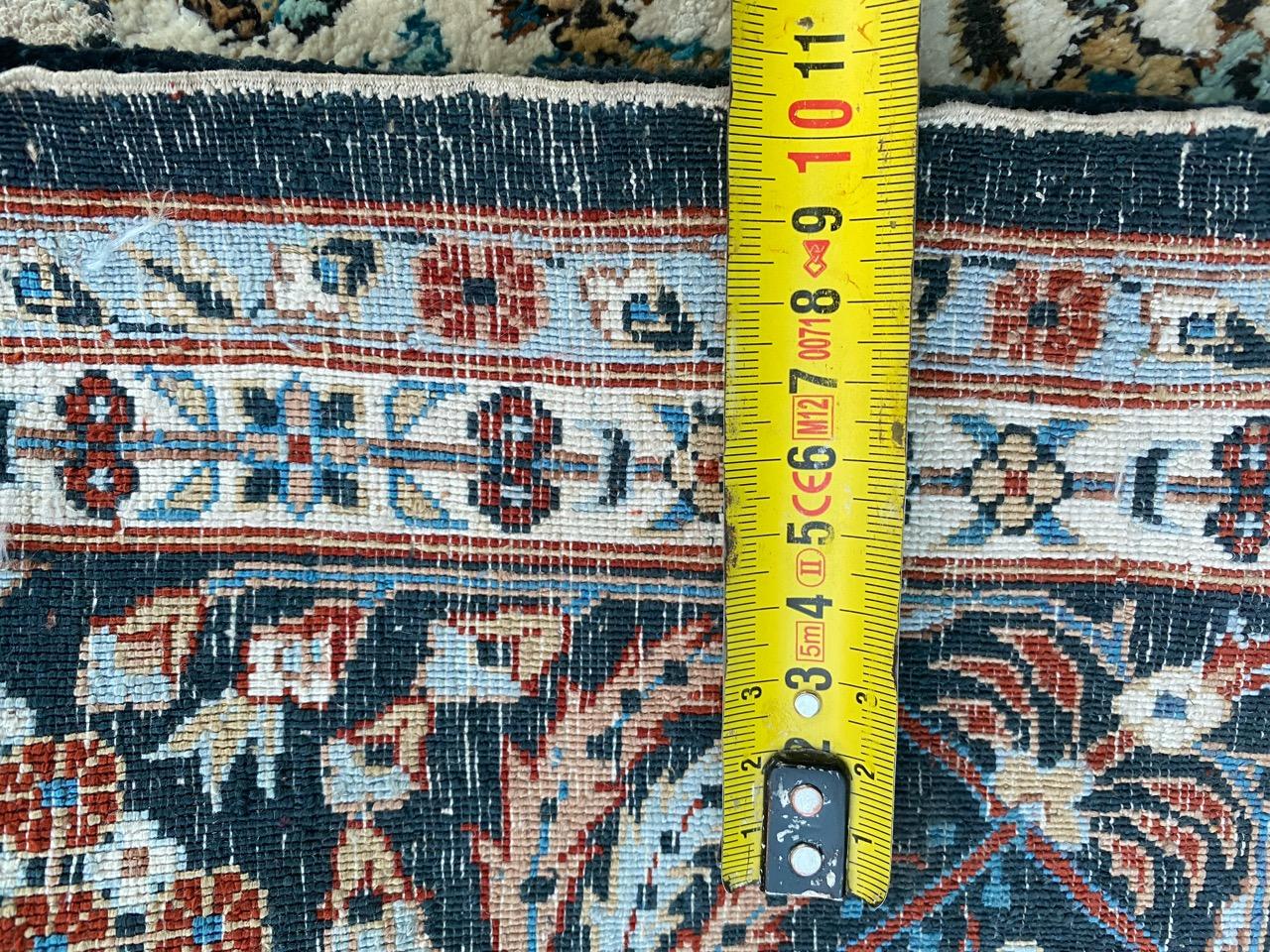 Bobyrug’s Nice Vintage Fine Silk Indian Rug For Sale 14