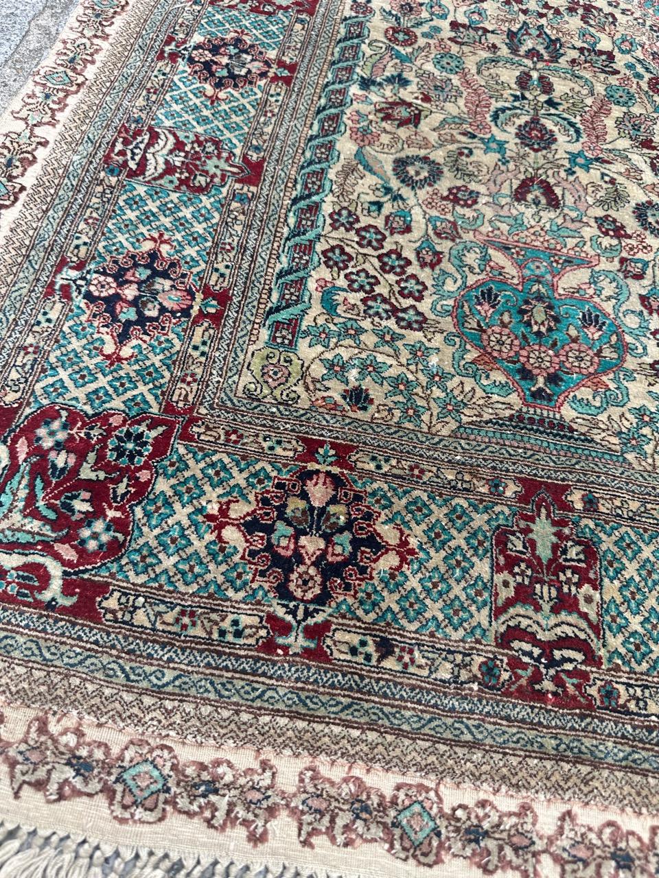 Kashan Bobyrug's Belle soie fine vintage Sino Hereke  tapis en vente