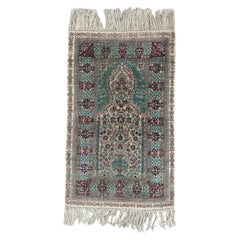 Bobyrug’s Nice vintage fine silk Sino Hereke  rug 
