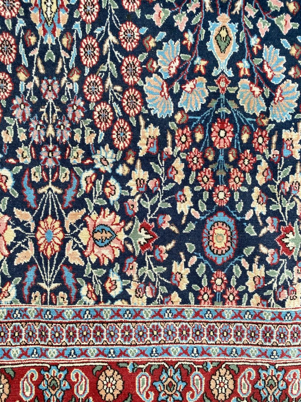 Hand-Knotted Bobyrug’s Nice Vintage fine Turkish Hereke Rug For Sale