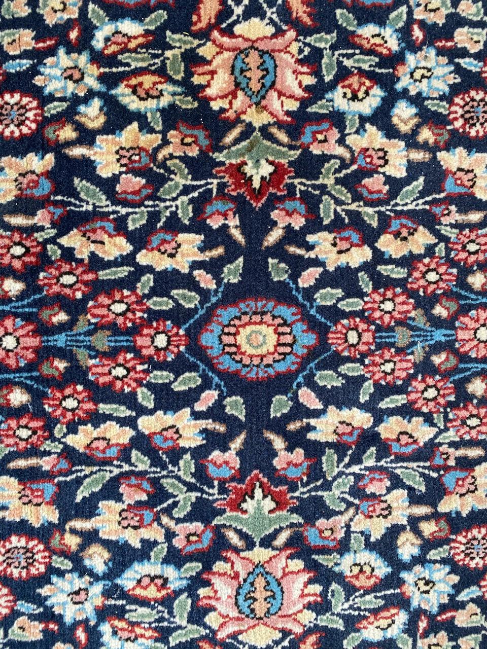 Cotton Bobyrug’s Nice Vintage fine Turkish Hereke Rug For Sale