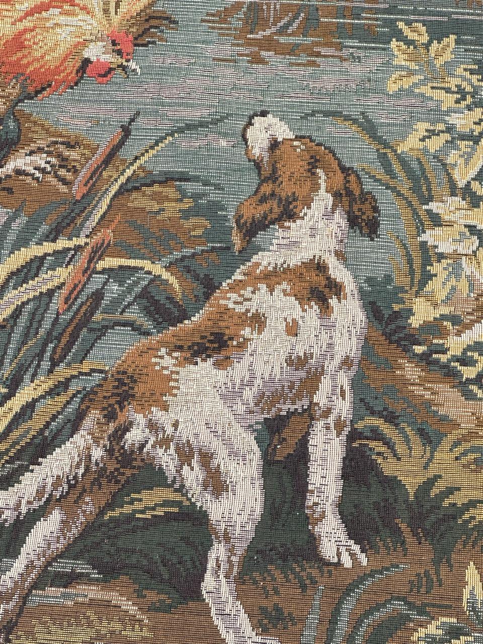 Nice vintage French Aubusson Style Jacquard Tapestry  « Autumn-winter » en venta 4