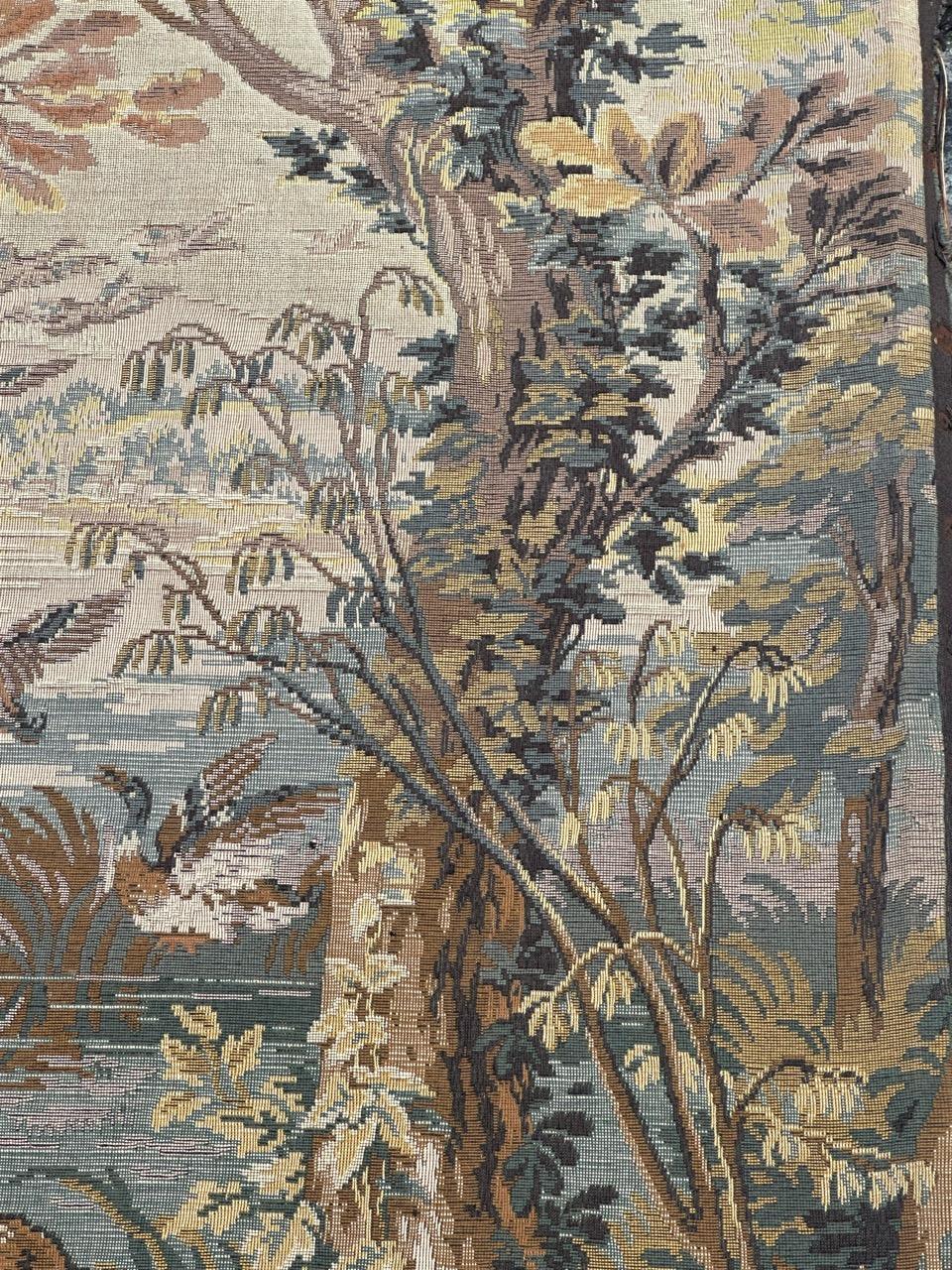 Nice vintage French Aubusson Style Jacquard Tapestry  « Autumn-winter » en venta 5