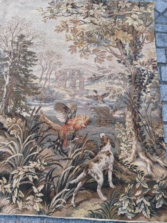 Bonito tapiz Jacquard estilo Aubusson francés vintage  " Otoño-Invierno "