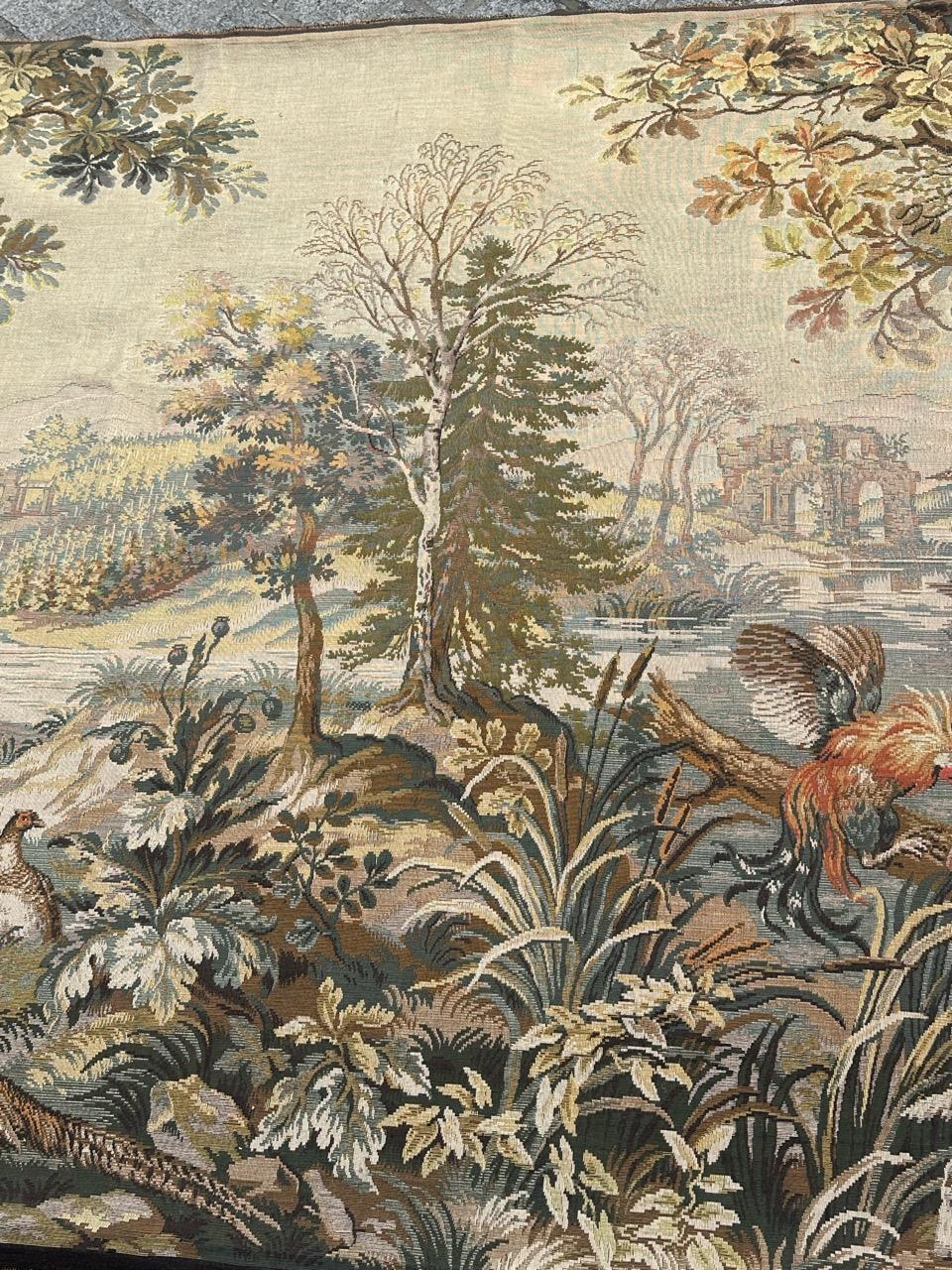 Nice vintage French Aubusson Style Jacquard Tapestry  « Autumn-winter » Francés en venta