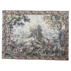 Nice vintage French Aubusson Style Jacquard Tapestry « Autumn-winter »