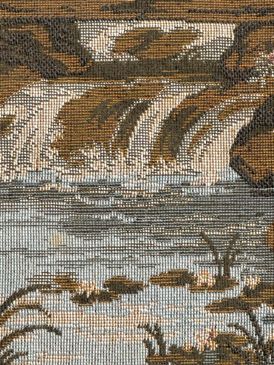 Schöner französischer Jacquard-Wandteppich im Aubusson-Stil im Aubusson-Stil mit Kissenfront im Angebot 3