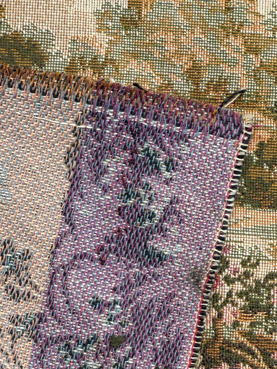 Schöner französischer Jacquard-Wandteppich im Aubusson-Stil im Aubusson-Stil mit Kissenfront im Angebot 6