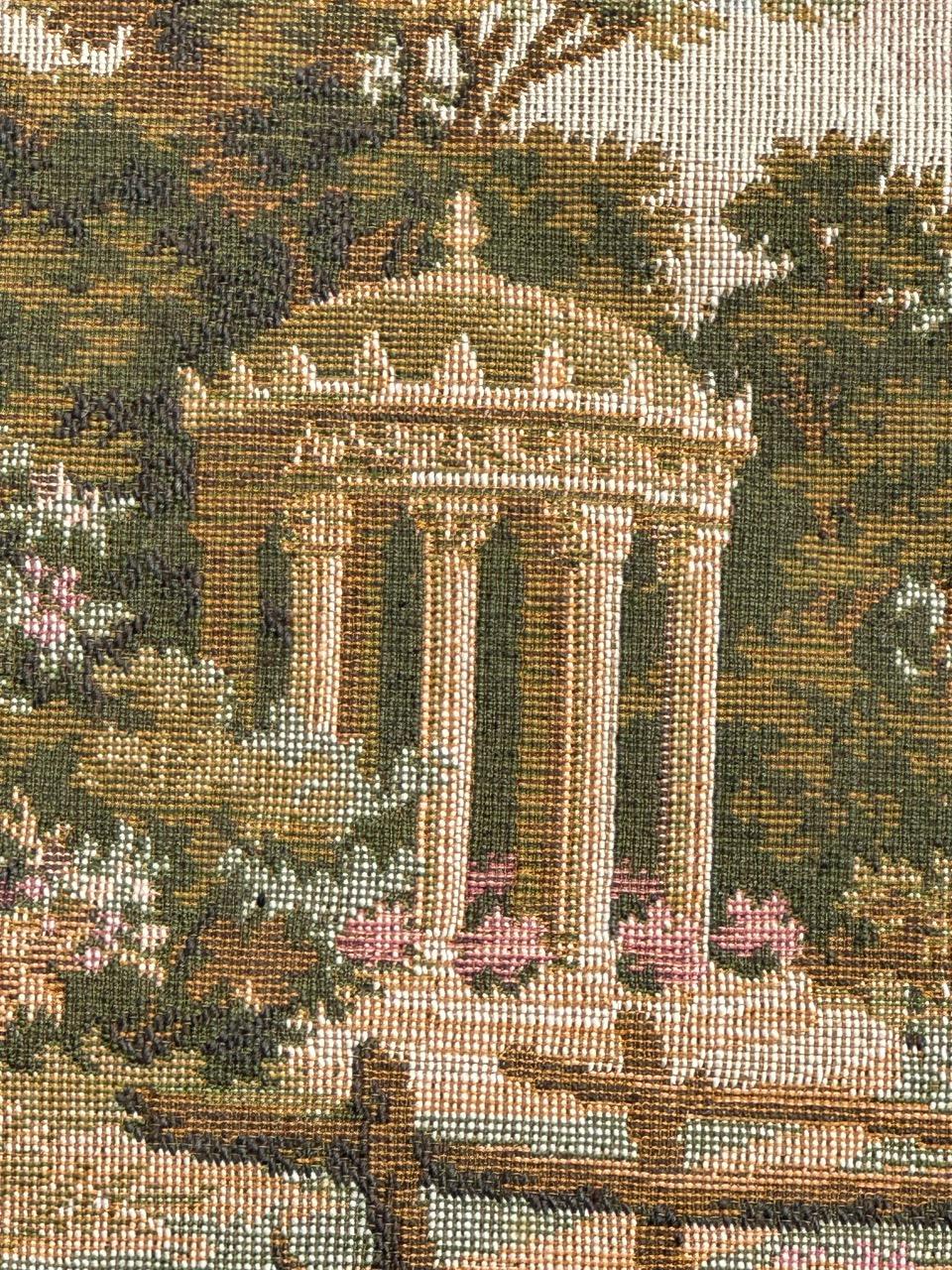 Schöner französischer Jacquard-Wandteppich im Aubusson-Stil im Aubusson-Stil mit Kissenfront im Zustand „Hervorragend“ im Angebot in Saint Ouen, FR