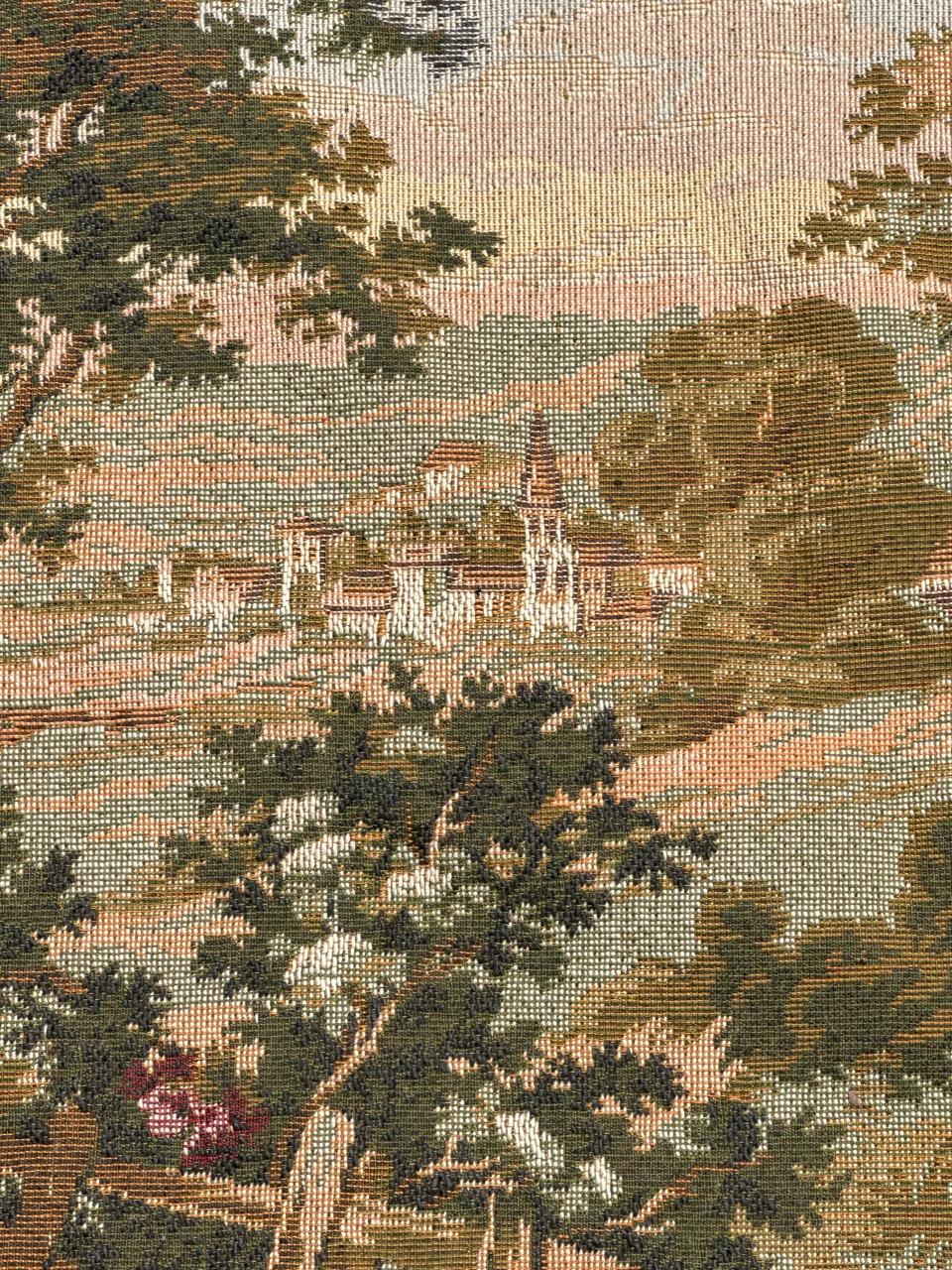 Schöner französischer Jacquard-Wandteppich im Aubusson-Stil im Aubusson-Stil mit Kissenfront im Zustand „Hervorragend“ im Angebot in Saint Ouen, FR