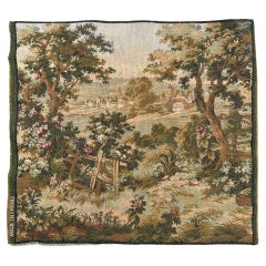 Bella faccia di cuscino vintage in stile Aubusson francese con arazzo Jacquard