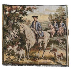Bella faccia di cuscino vintage in stile Aubusson francese con arazzo Jacquard
