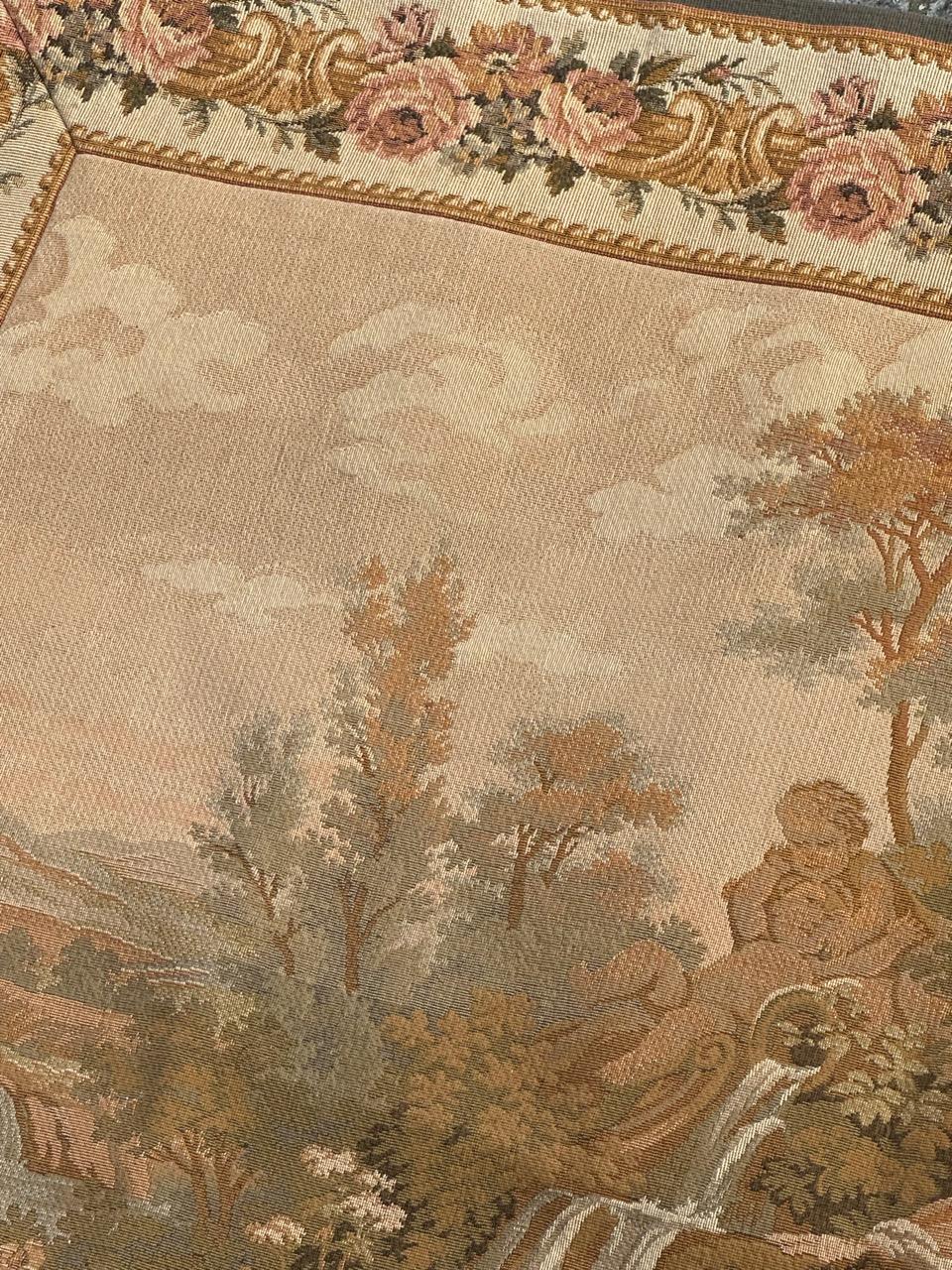 Schöner französischer Jacquard-Wandteppich im Aubusson-Stil, Vintage  