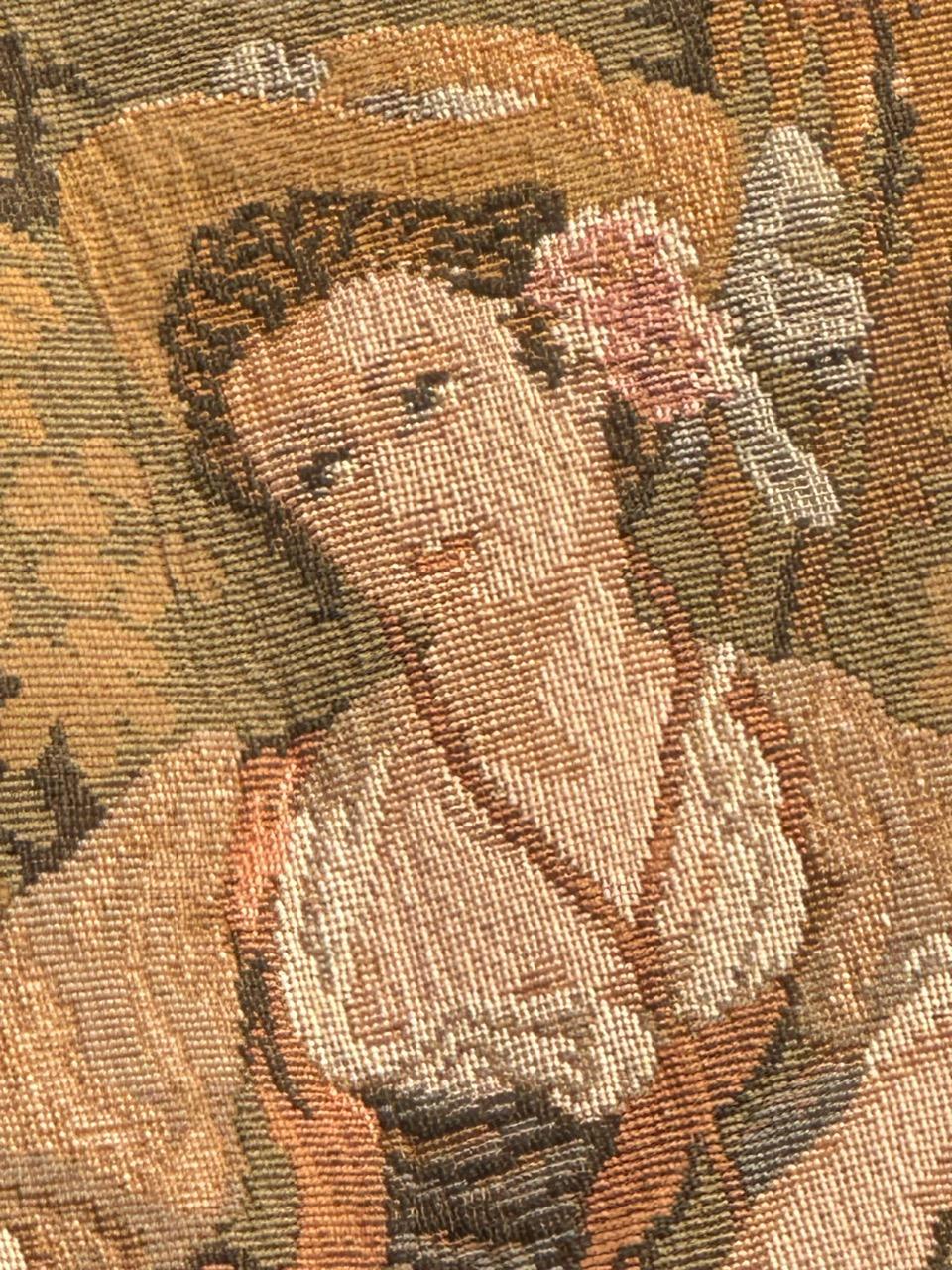 Schöner französischer Jacquard-Wandteppich im Aubusson-Stil, Vintage  
