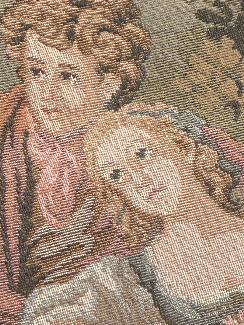 Schöner französischer Jacquard-Wandteppich im Aubusson-Stil, Vintage  