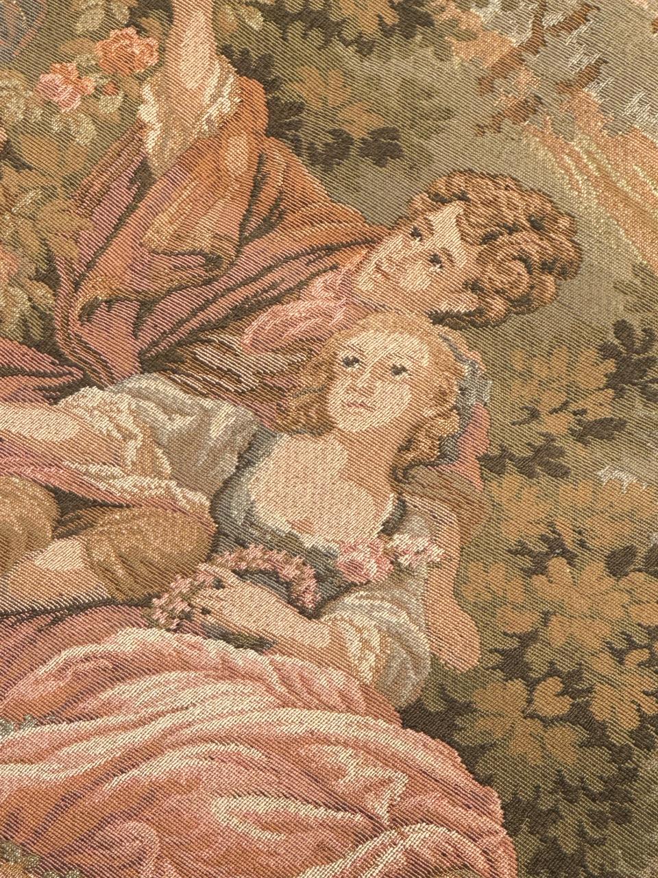 Schöner französischer Jacquard-Wandteppich im Aubusson-Stil, Vintage  
