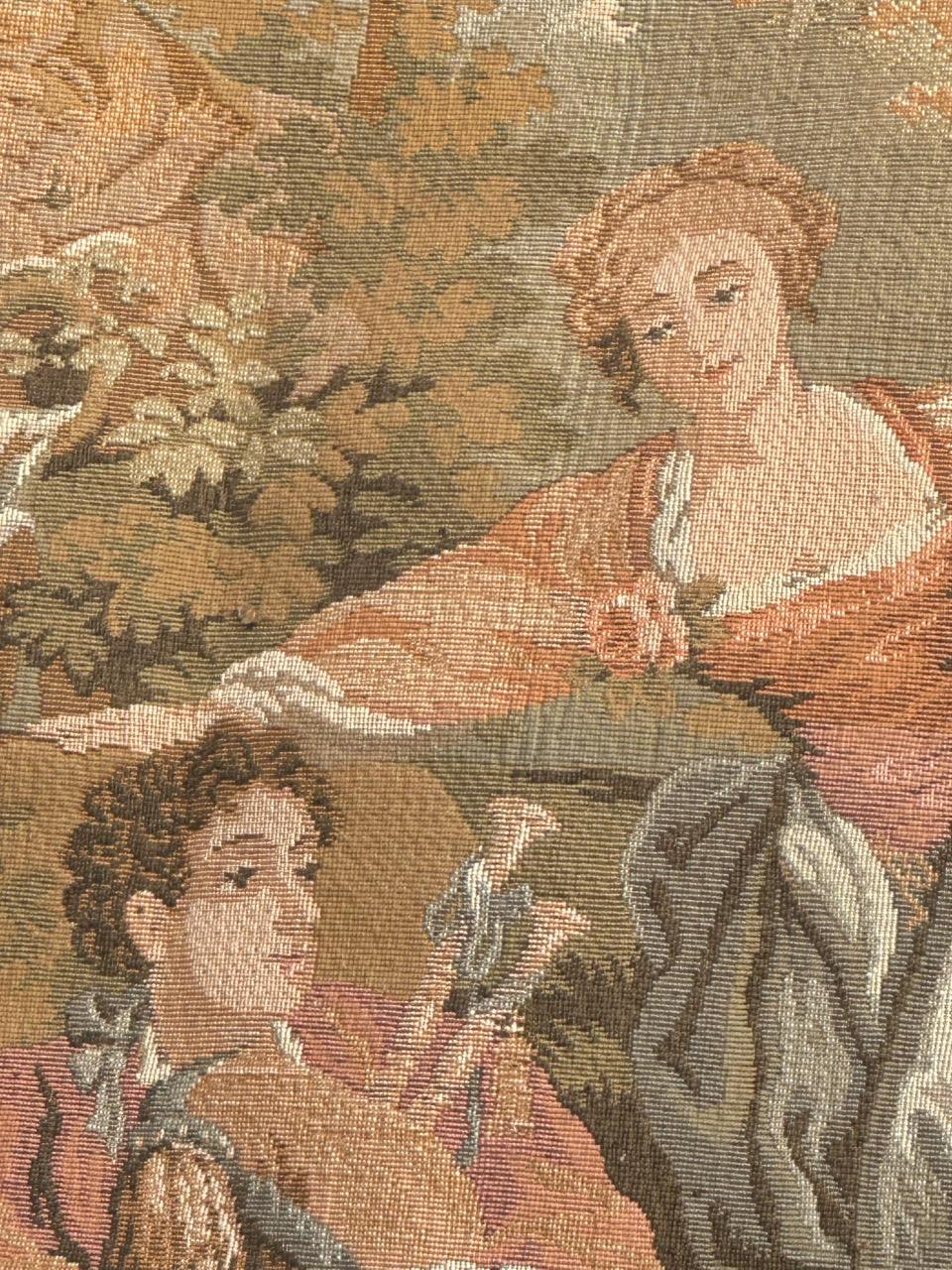 Schöner französischer Jacquard-Wandteppich im Aubusson-Stil, Vintage  