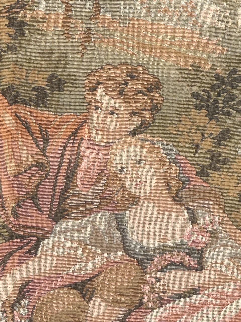 Schöner französischer Jacquard-Wandteppich im Aubusson-Stil, Vintage  