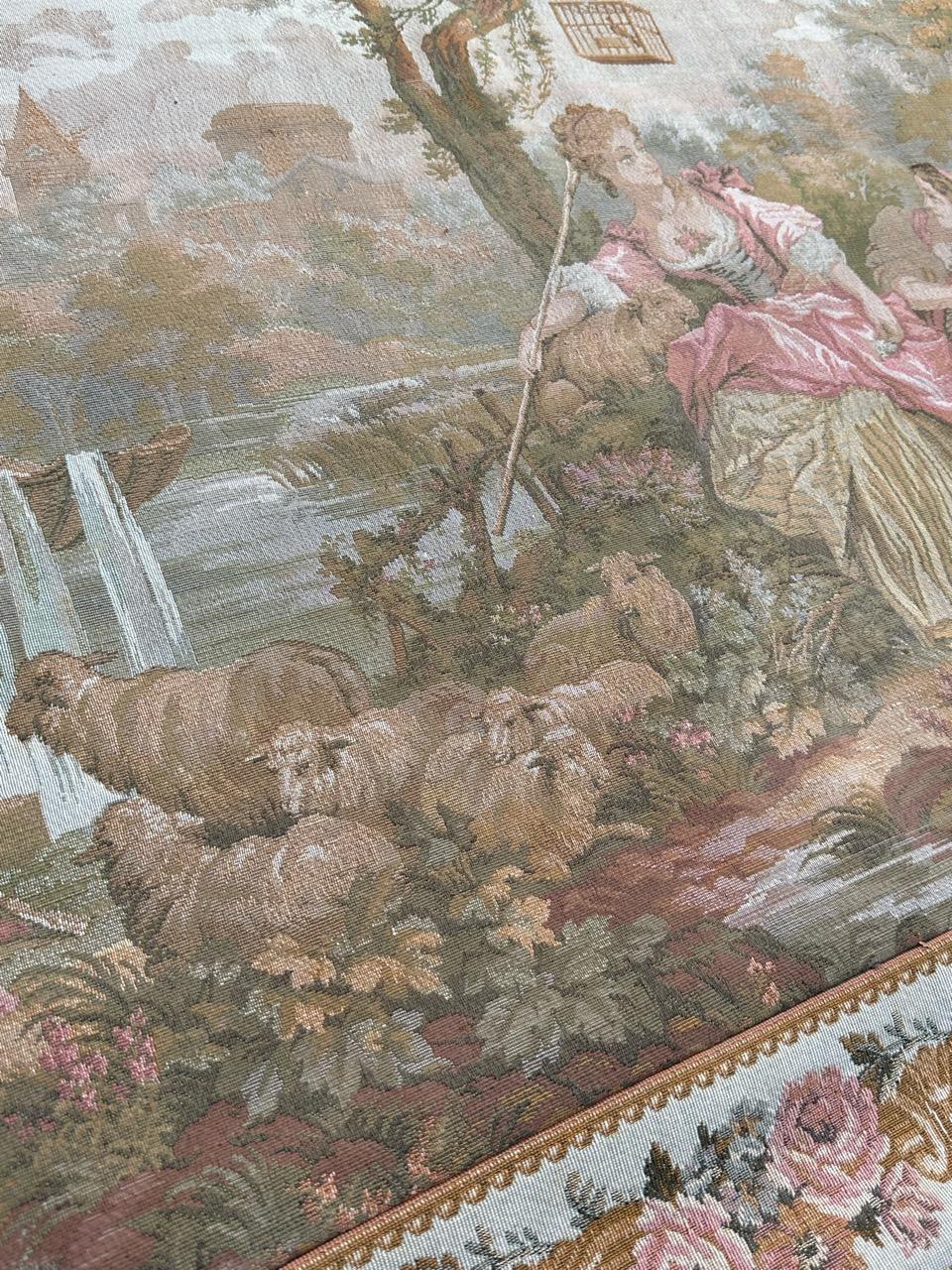 Schöner französischer Jacquard-Wandteppich im Aubusson-Stil, Vintage  