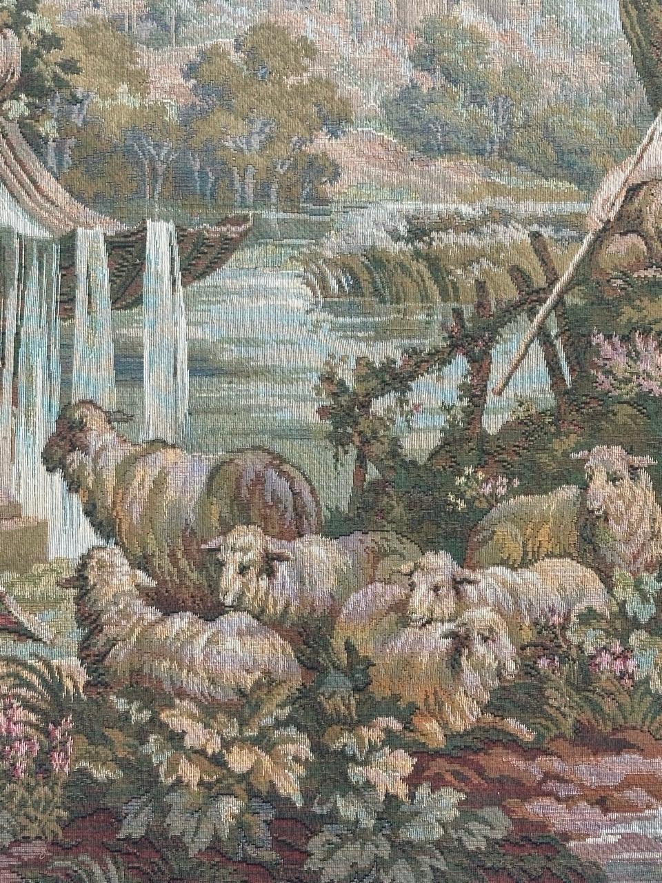 Schöner französischer Jacquard-Wandteppich im Aubusson-Stil, Vintage  