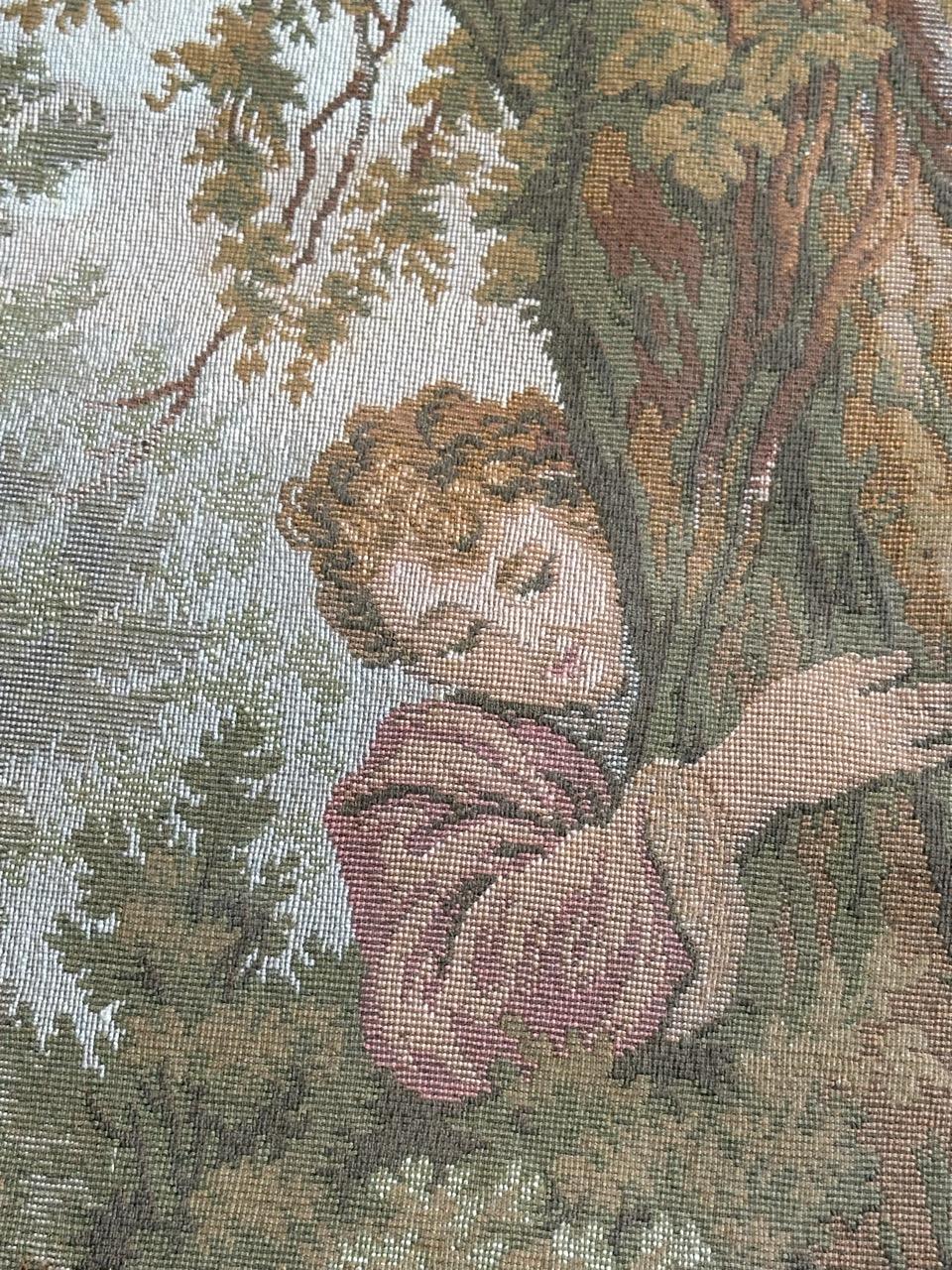 Schöner französischer Jacquard-Wandteppich im Aubusson-Stil, Vintage  