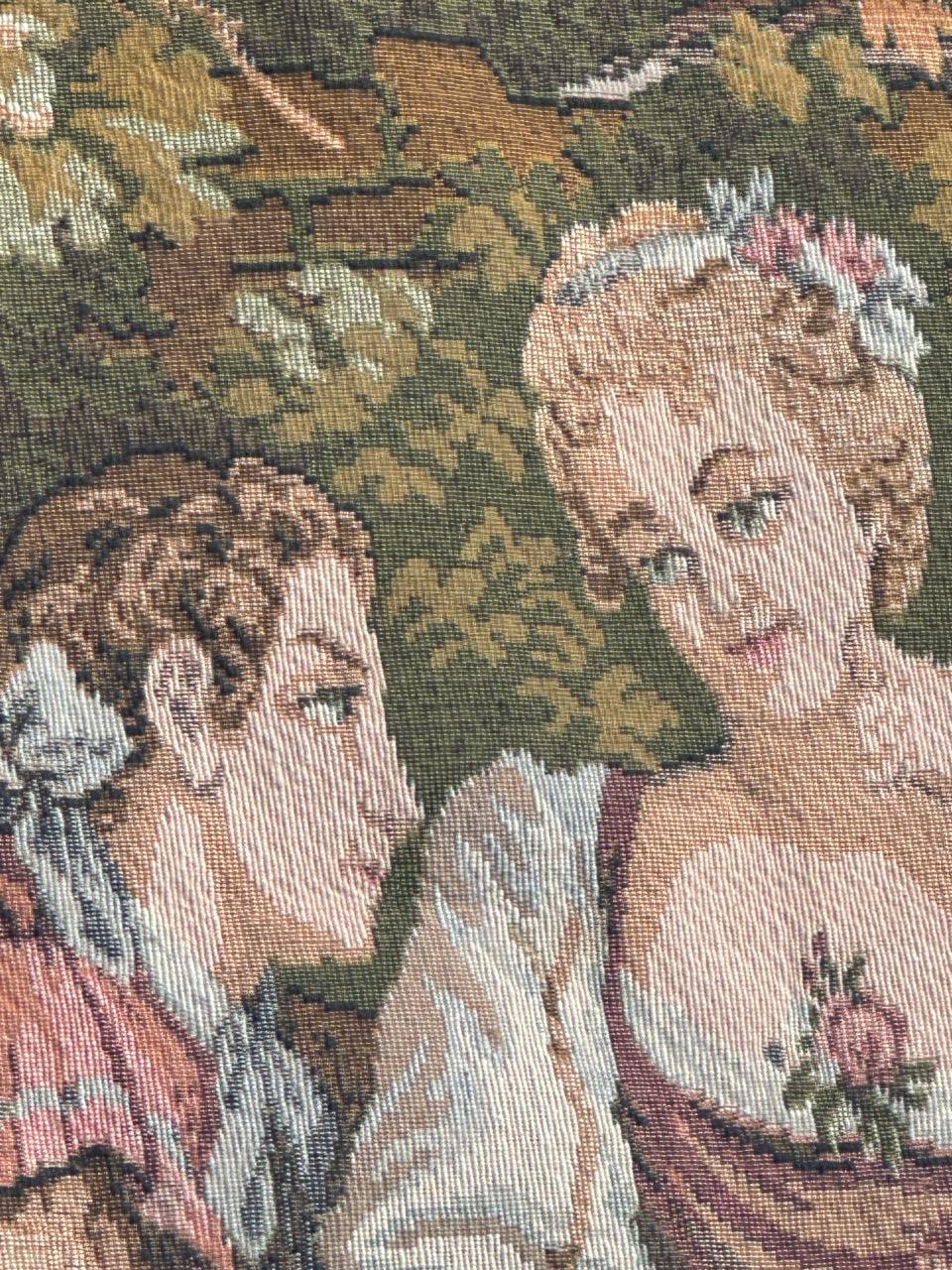 Schöner französischer Jacquard-Wandteppich im Aubusson-Stil, Vintage  