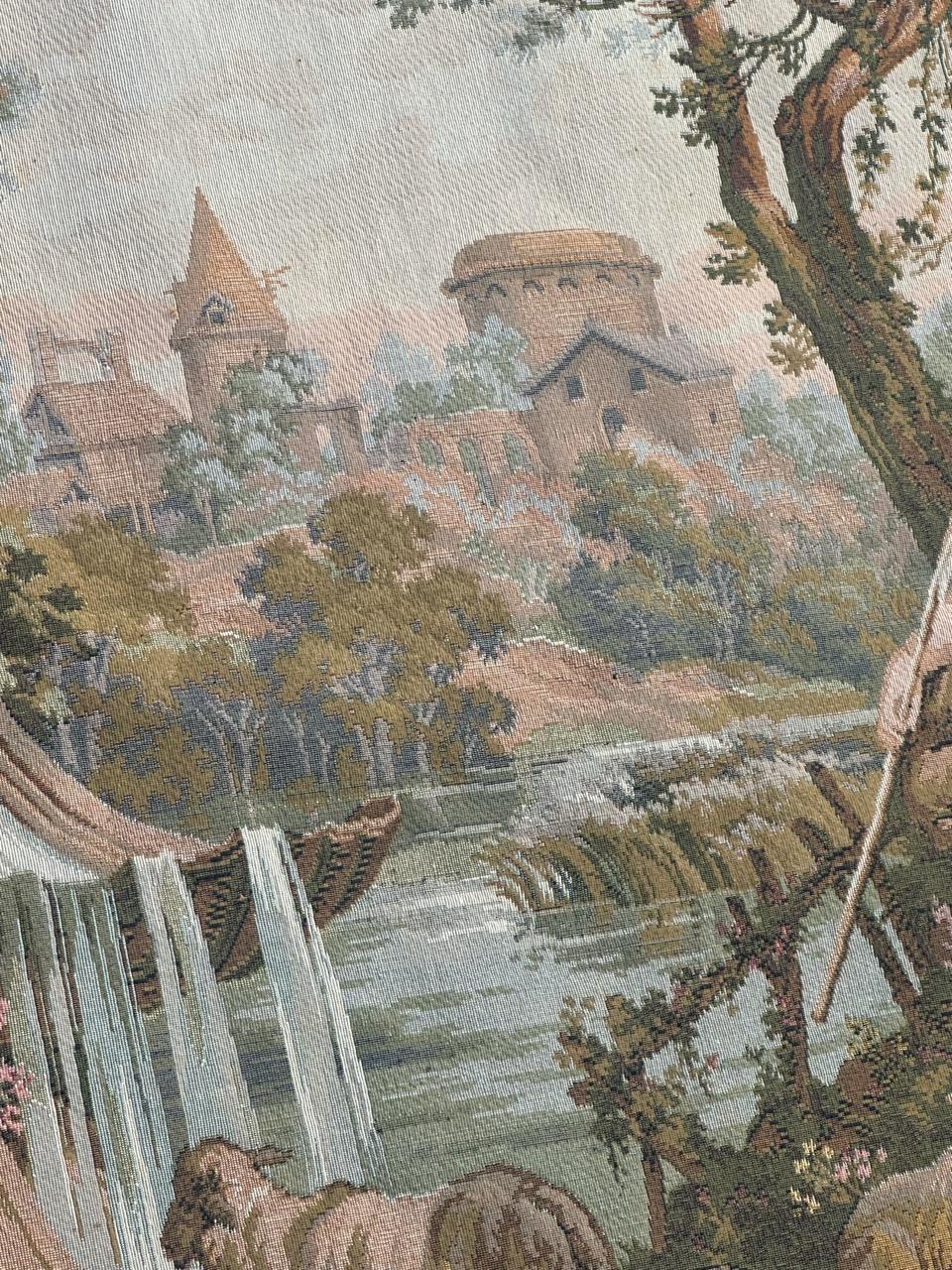 Schöner französischer Jacquard-Wandteppich im Aubusson-Stil, Vintage  