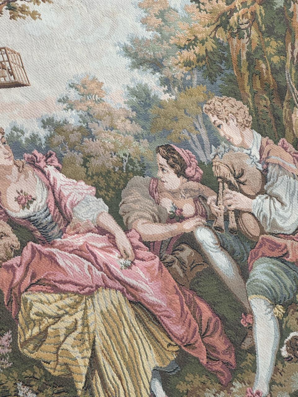 Schöner französischer Jacquard-Wandteppich im Aubusson-Stil, Vintage  