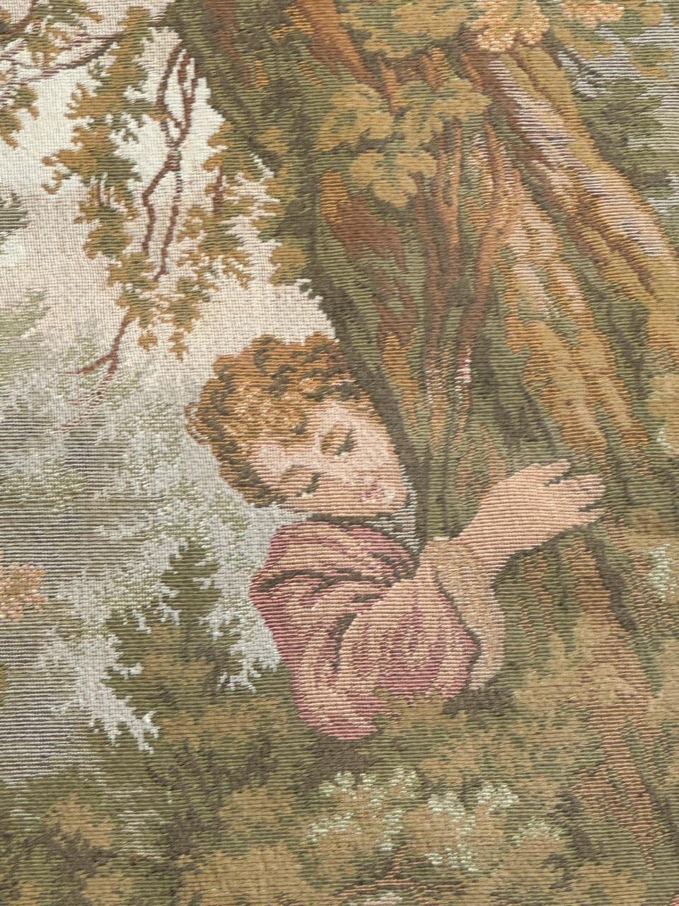 Schöner französischer Jacquard-Wandteppich im Aubusson-Stil, Vintage  
