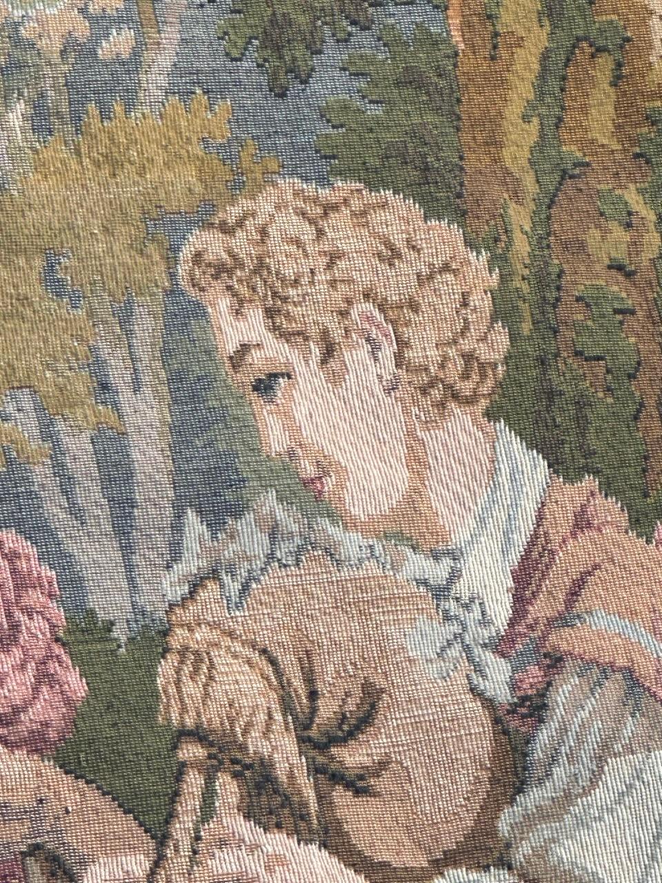 Schöner französischer Jacquard-Wandteppich im Aubusson-Stil, Vintage  